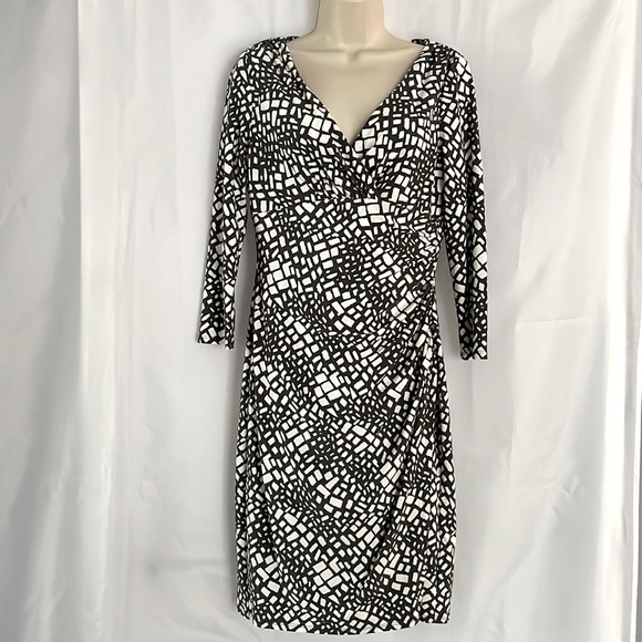 Lauren Ralph Lauren Sunburst Overlap Dress - Picture 1 of 10